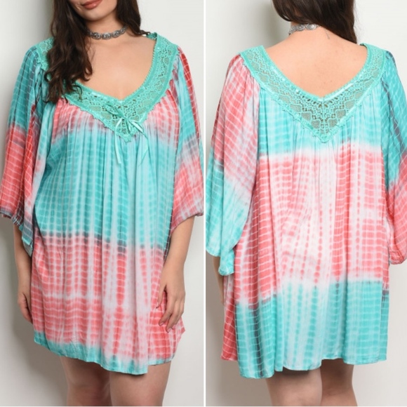 Dresses & Skirts - MINT CORAL TIE DYE DRESS